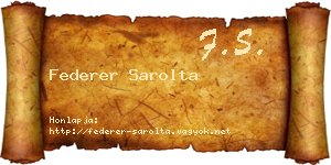 Federer Sarolta névjegykártya