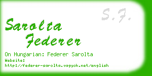 sarolta federer business card